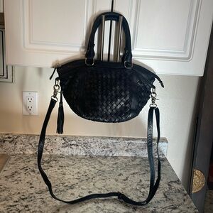 One Fated Knight Black leather Two Way Bag